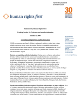 Statement on Tolerance and Non-discrimination