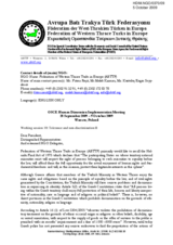 Written statement on Tolerance and Non-discrimination