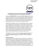 Statement on Non-discrimination Legislation and Religious Freedoms