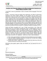 Statement on Hate Speech against Arab and Muslims in Canada