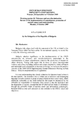 Statement on Hate Motivated Crimes