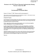 ICLA Contribution on Tolerance and Non-discrimination