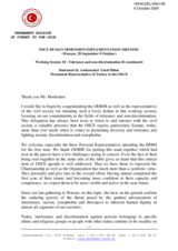 Statement by Ambassador Yusuf Buluc, Permanent Representative of Turkey to the OSCE