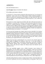 FOI and Mass media situation in Armenia