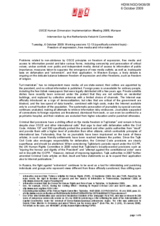 Intervention on Freedom of expression, free media and information