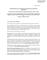 Statement on Freedom of Expression, free media and information