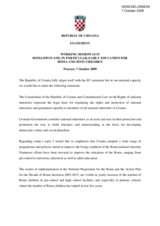 Statement on Education of Roma Children