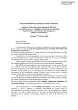 Speech by Prefect Dr. Francescopaolo DI MENNA, Central Director for Civil Rights, Citizenship and Minorities, Department for Civil Liberties and Immigration, Ministry of the Interior