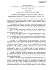 Information on the Protection of National Minorities&rsquo; Rights