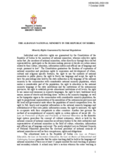 Minority Rights Guaranteed by Internal Regulations