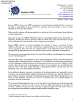 Statement from Romani CRISS- Early childhood education