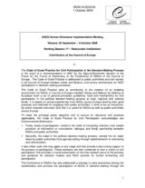 Code of Good Practice for Civil Participation in the Decision-Making Process