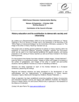 History education and its contribution to democratic society and citizenship