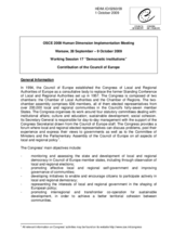 Contribution of the Council of Europe