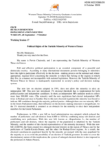 Political Rights of the Turkish Minority of Western Thrace