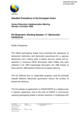 EU Statement on Democratic Institutions