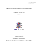 Closing remarks by Ambassador Janez Lenarcic