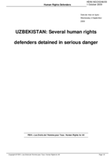 UZBEKISTAN: Several human rights defenders detained in serious danger