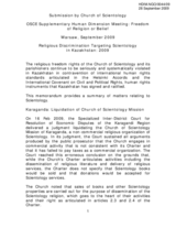 Religious Discrimination Targeting Scientology in Kazakhstan: 2009