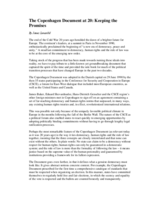 The Copenhagen Document at 20: Keeping the Promises
