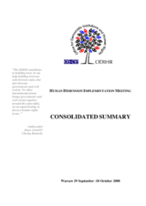 2008 Human Dimension Implementation Meeting: Consolidated Summary