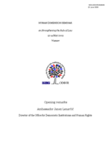Human Dimension Seminar on Strengthening the Rule of Law: Opening Remarks by ODIHR Director Ambassador Janez Lenarčič