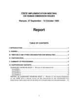 1993 Human Dimension Implementation Meeting: Final Report
