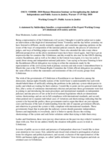 Human Dimension Seminar on Strengthening Judicial Independence and Public Access to Justice, 17-19 May 2010: Statement on Public Access to Justice in Uzbekistan