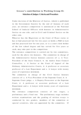 Human Dimension Seminar on Strengthening Judicial Independence and Public Access to Justice, 17-19 May 2010: Greece's Contribution to Working Group II: Selection of Judges: Criteria and Procedure