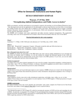 Human Dimension Seminar on Strengthening Judicial Independence and Public Access to Justice, 17-19 May 2010: Information on Side Events
