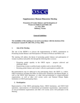 Supplementary Human Dimension Meeting on Gender Equality and Participation of Women in Public and Political Life, 6-7 May 2010: General Guidelines