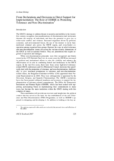 From Declarations and Decisions to Direct Support for Implementation: The Role of ODIHR in Promoting Tolerance and Non-Discrimination