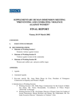 Supplementary Human Dimension Meeting on Violence against Women, 18-19 March 2002: Final Report