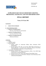 Supplementary Human Dimension Meeting on Tolerance and Non-discrimination, 18-19 June 2001: Consolidated Summary