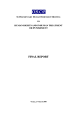 Supplementary Human Dimension Meeting on Human Rights and Inhuman Treatment, 27 March 2000: Consolidated Summary