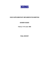 Supplementary Human Dimension Meeting on Gender Issues, 14-15 June 1999: Final Report