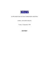 Supplementary Human Dimension Meeting on Roma and Sinti Issues, 6 September 1999: Consolidated Summary