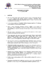 Predsjednički izbori, 27. prosinca 2009. i 10. siječnja 2010.: Privremeno izvješće 1