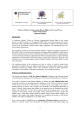 Citizen in Uniform: Implementing Human Rights in the Armed Forces: Conference Report