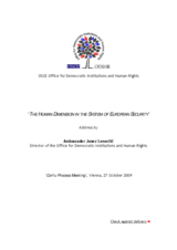The Human Dimension in the System of European Security The Human Dimension in the System of European Security