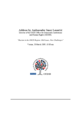 OSCE/ODIHR roundtable discussion, "Racism in the OSCE Region: Old Issues, New Challenges" OSCE/ODIHR roundtable discussion, "Racism in the OSCE Region: Old Issues, New Challenges"