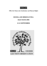 Bosnia and Herzegovina, General Elections, 12-13 September 1998: Final Report Bosnia and Herzegovina, General Elections, 12-13 September 1998: Final Report