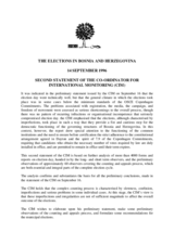 Bosnia and Herzegovina, General Elections, 14 September 1996: Second Statement Bosnia and Herzegovina, General Elections, 14 September 1996: Second Statement