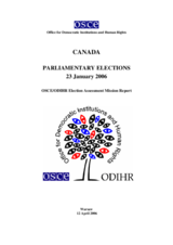 Canada, Parliamentary Elections, 23 January 2006: Final Report