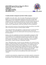 Croatia, Parliamentary Elections, 25 November 2007: Press Statement