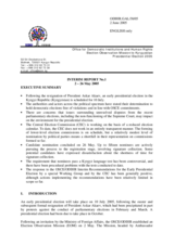 Interim Report No. 1 on the early presidential election in Kyrgyzstan on 10 July 2005