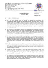 Interim Report No. 1 on the parliamentary election in Albania on 3 July 2005