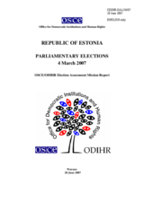 Estonia, Parliamentary Elections, 4 March 2007: Final Report