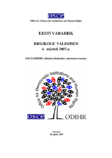 Eesti Vabariik, Riigikogu Valimised, 4. märtsil 2007.a.: OSCE/ODIHR valimiste hindamise missiooni aruanne