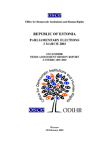 Estonia, Parliamentary Elections, 2 March 2003: Needs Assessment Mission Report